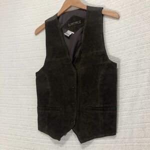 Don't Stop Classic‎ Suede Leather Vest Western Style Brown Size S